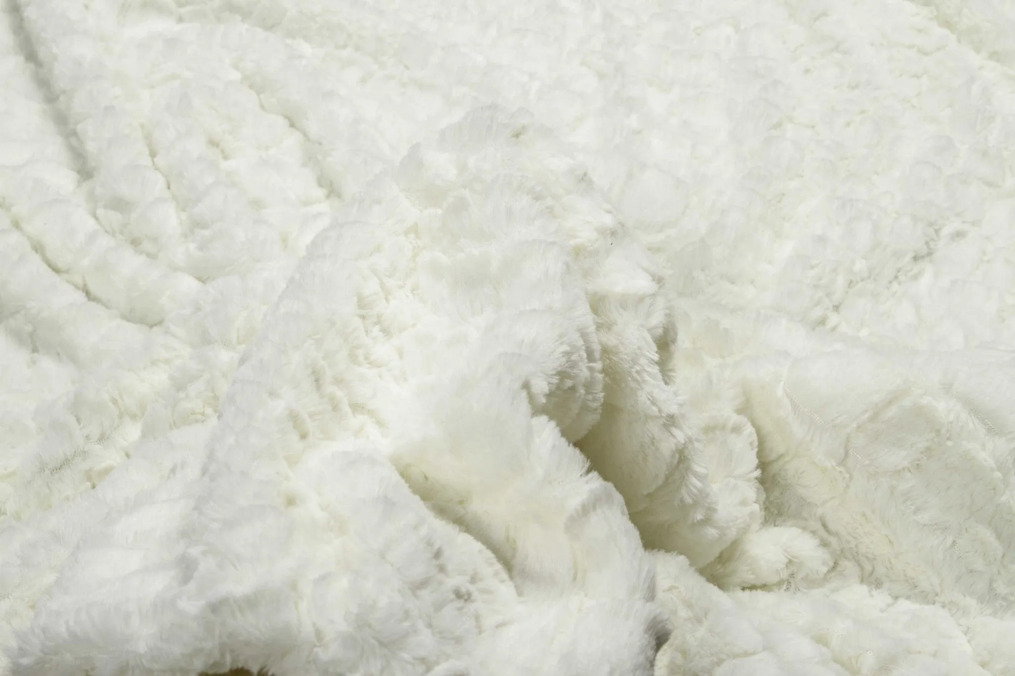 50" x 70" Ivory Mink Faux Hide Throw