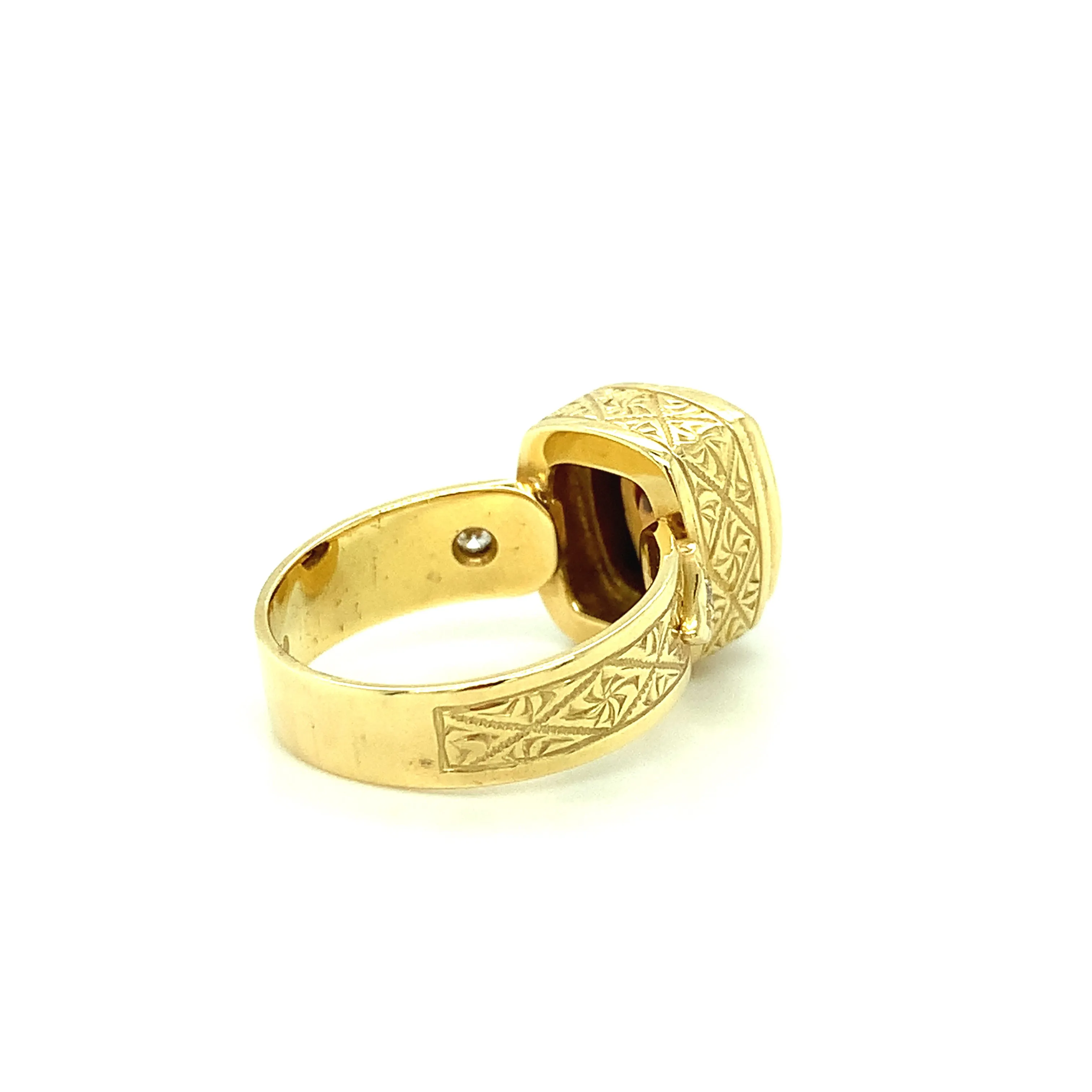 5.73 ct. Orange Zircon and Diamond Ring, 18K Yellow Gold