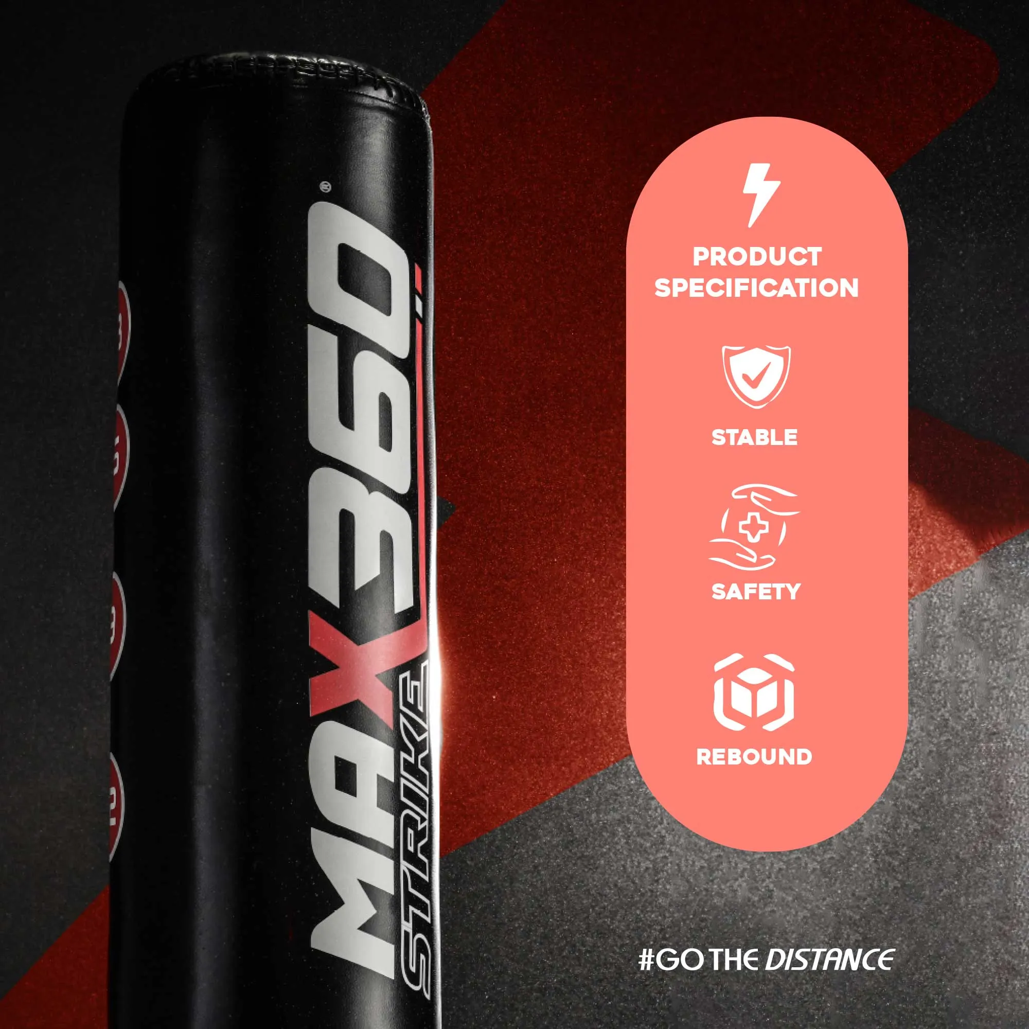 6ft Black Heavy Free-Standing Max360 Punchbag