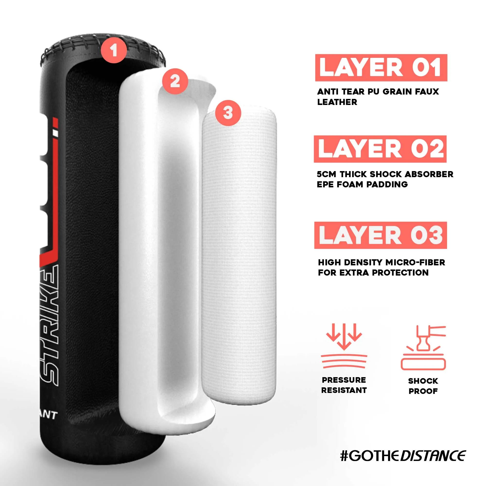 6ft Black Heavy Free-Standing Max360 Punchbag