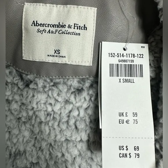 ABERCROMBIE &amp; FITCH Cloud Sherpa Vest Size XSMALL