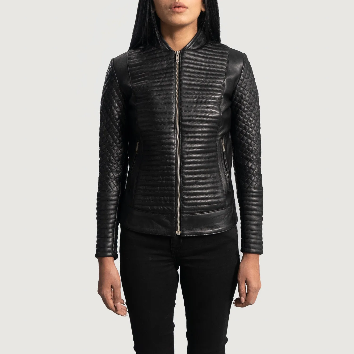 Abstract Leather Biker Jacket