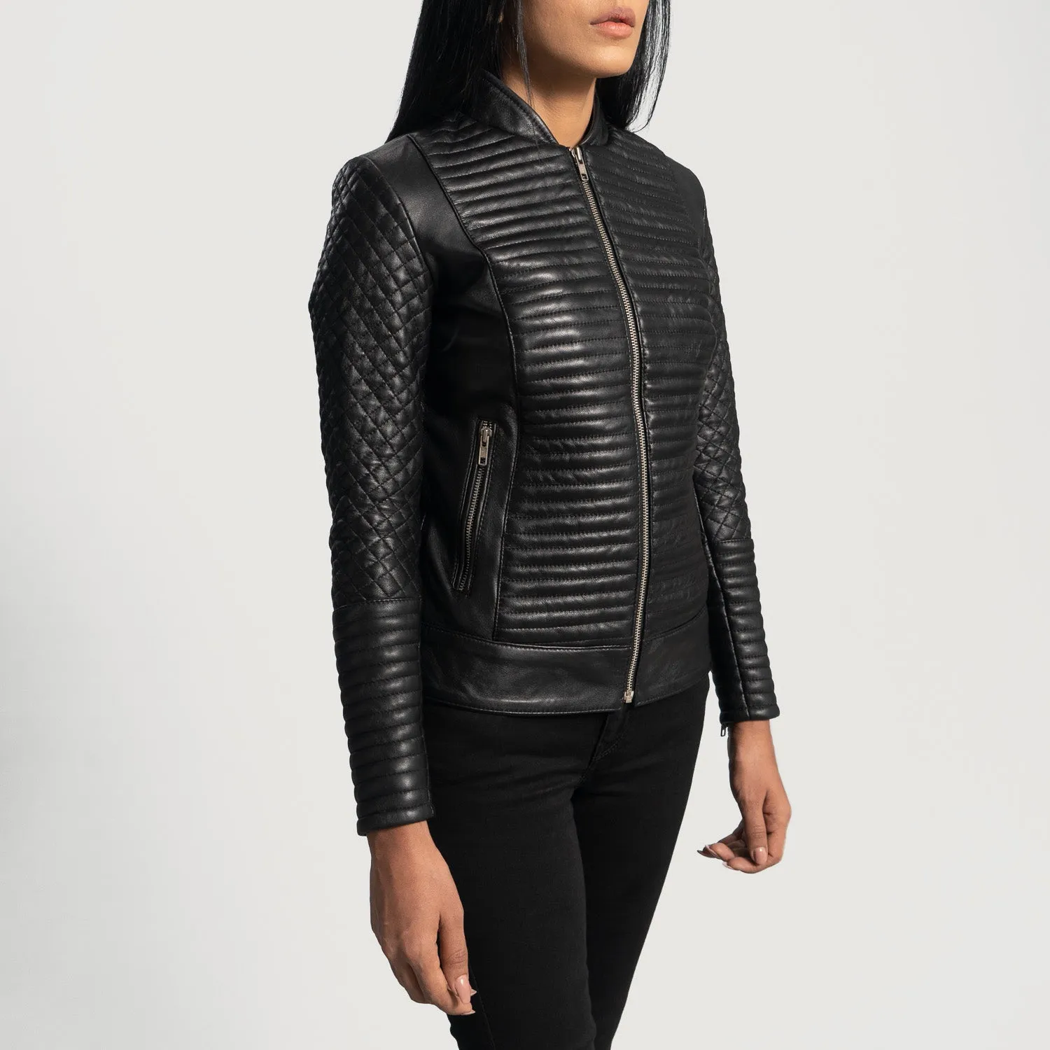 Abstract Leather Biker Jacket