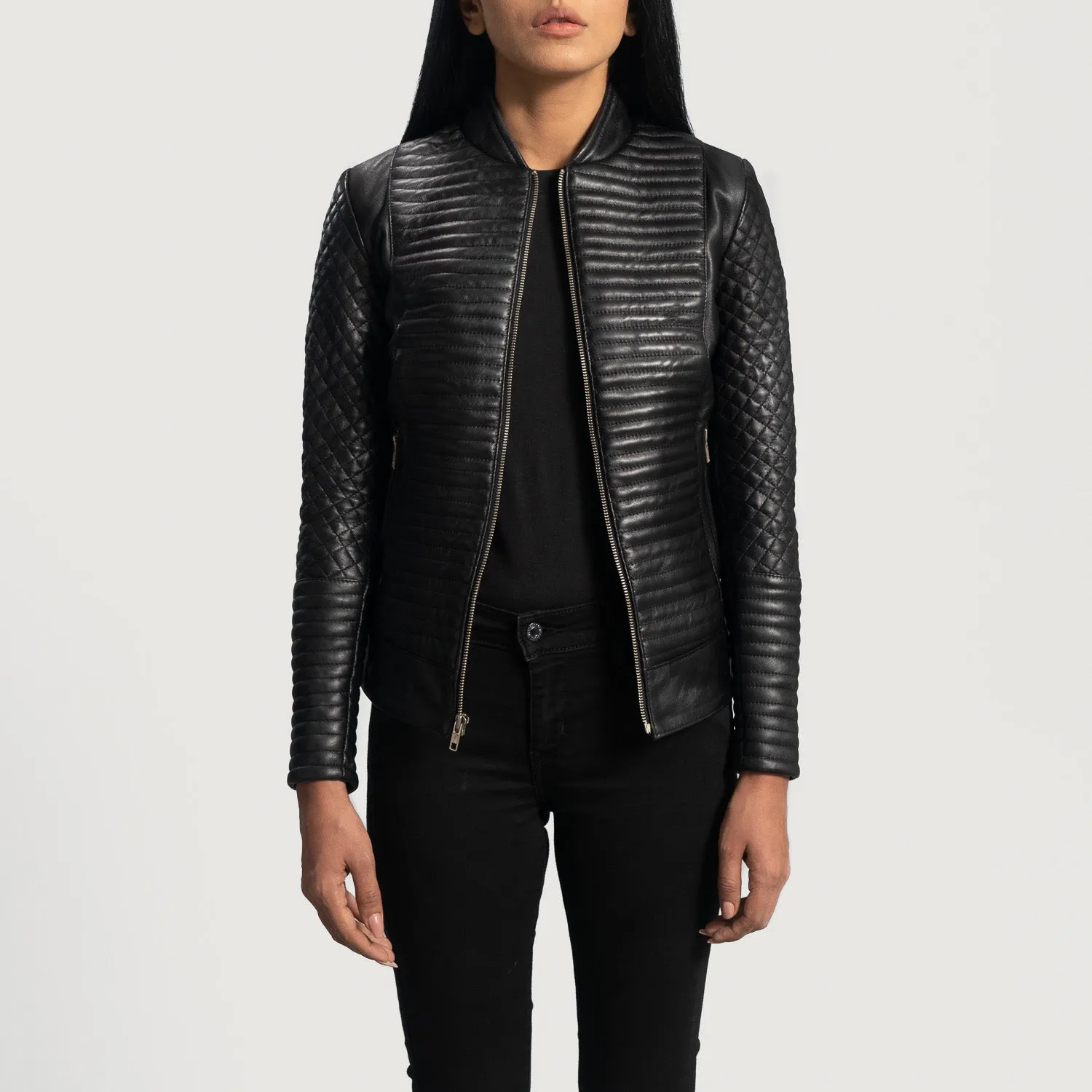 Abstract Leather Biker Jacket