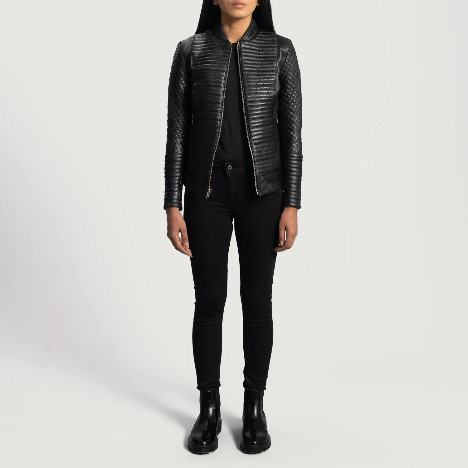 Abstract Leather Biker Jacket