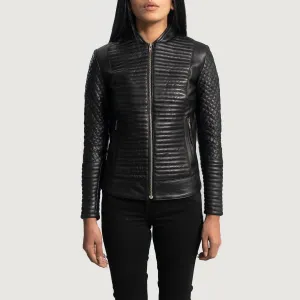 Abstract Leather Biker Jacket