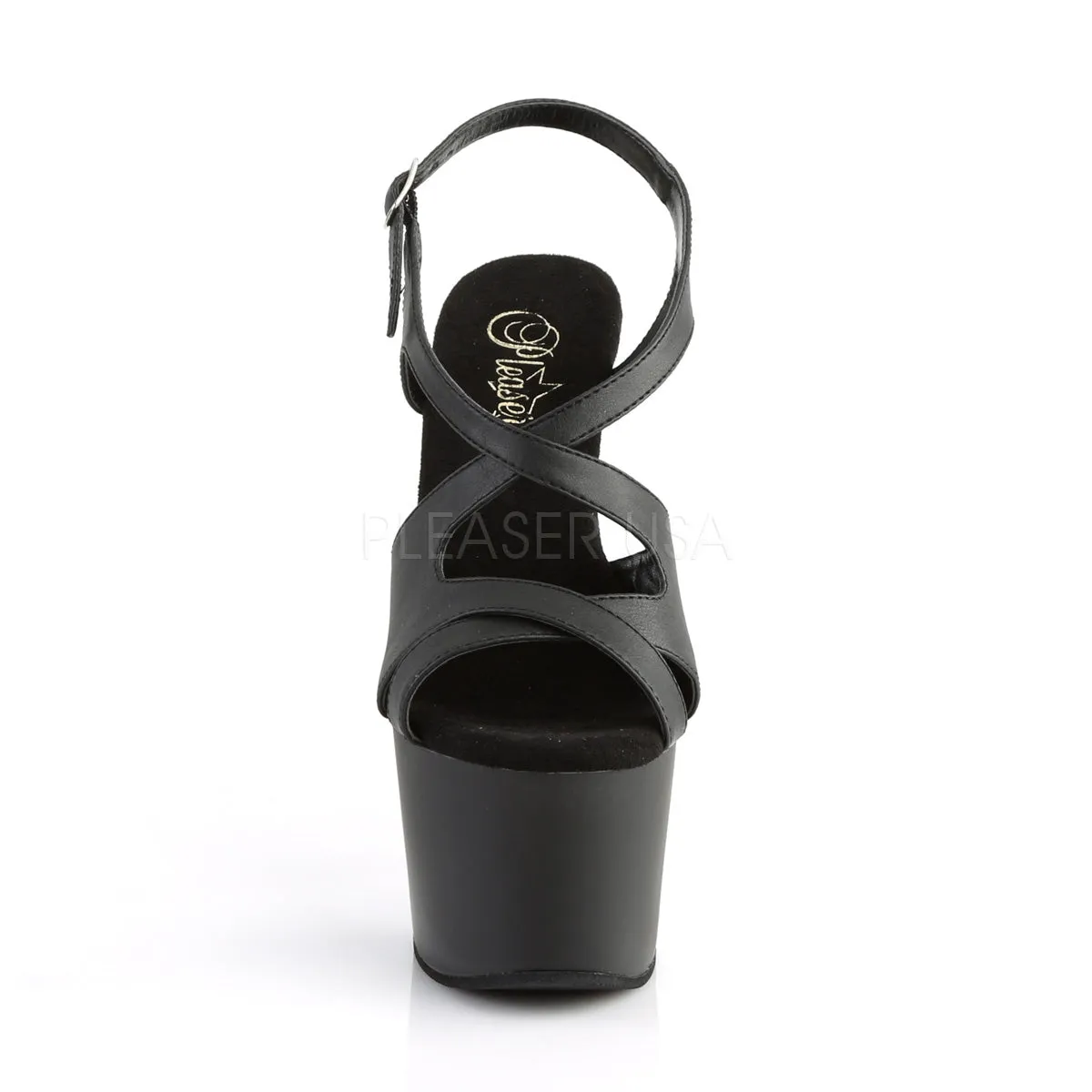 ADORE-730  Black Faux Leather/Black Matte