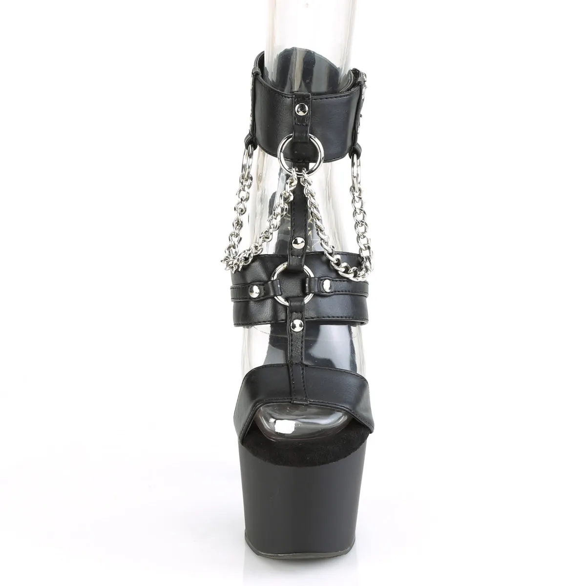 ADORE-761  Black Faux Leather/Black Matte