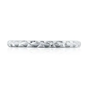 A.Jaffe Quilted Pattern Solitaire Wedding Band MR2192Q/PL