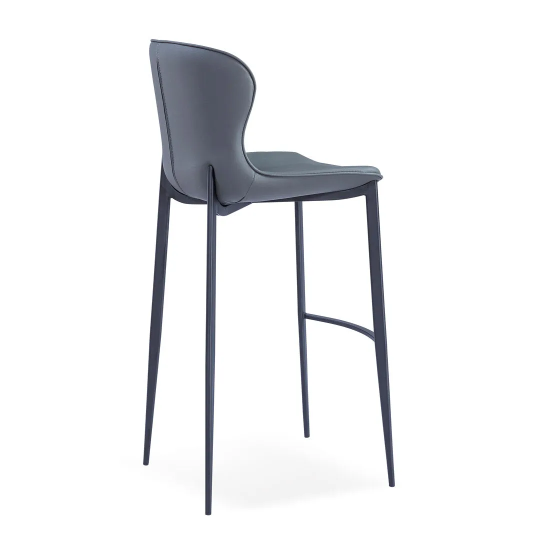 Albert Upholstered Bar & Counter Stool Upper Square™ Base Color: Black, Upholstery Color: Gray Seat Height: Counter Stool (24” Seat Height)