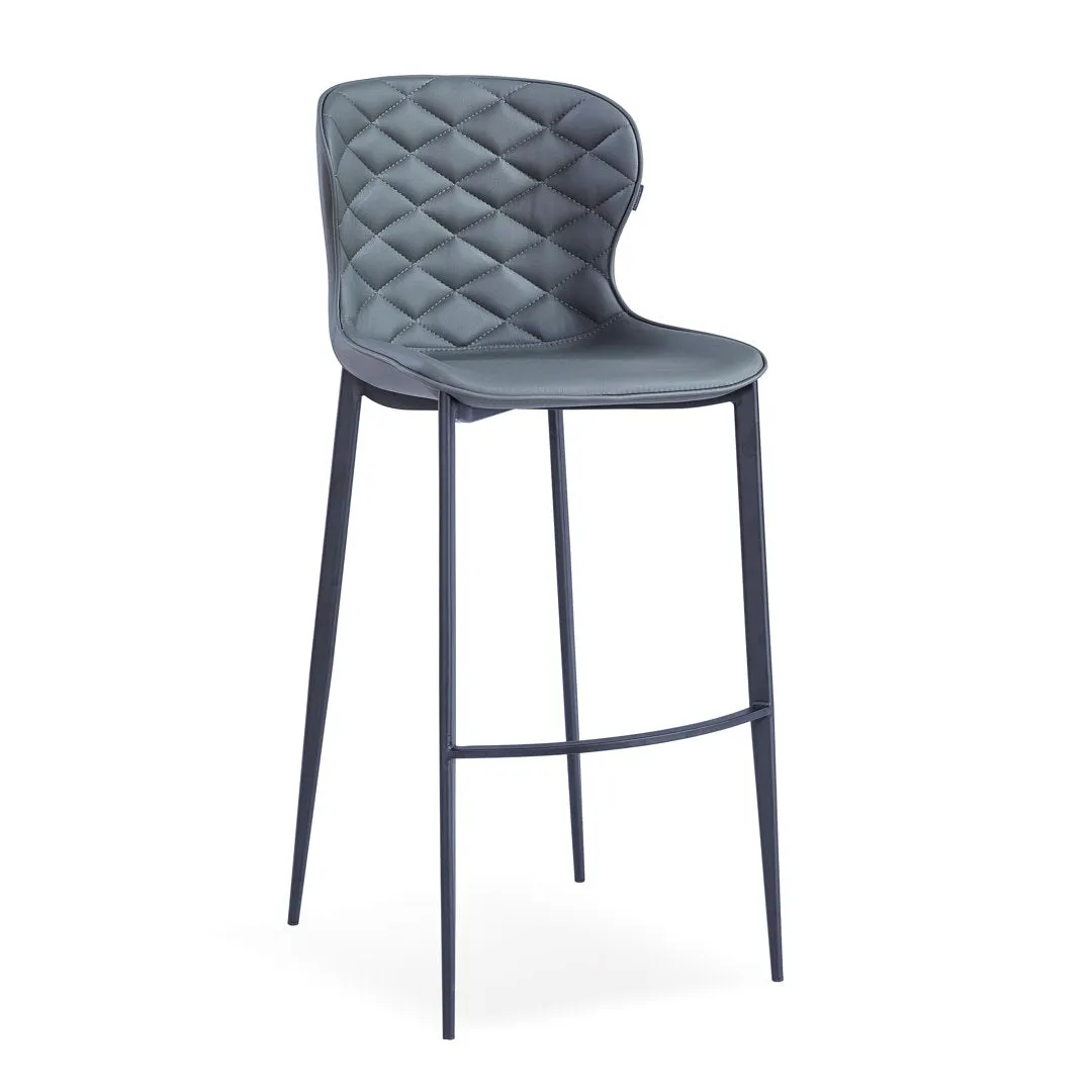 Albert Upholstered Bar & Counter Stool Upper Square™ Base Color: Black, Upholstery Color: Gray Seat Height: Counter Stool (24” Seat Height)