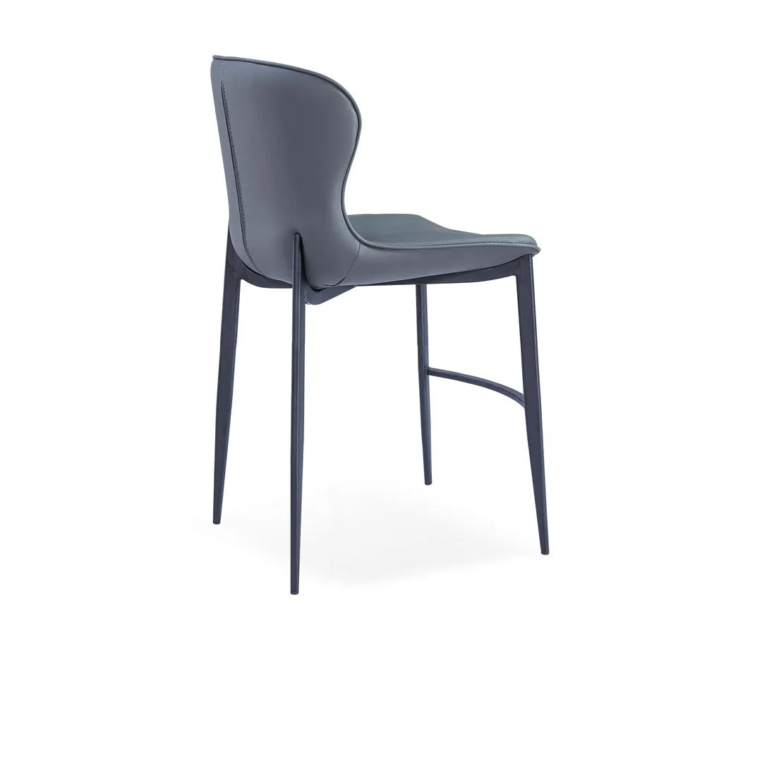 Albert Upholstered Bar & Counter Stool Upper Square™ Base Color: Black, Upholstery Color: Gray Seat Height: Counter Stool (24” Seat Height)