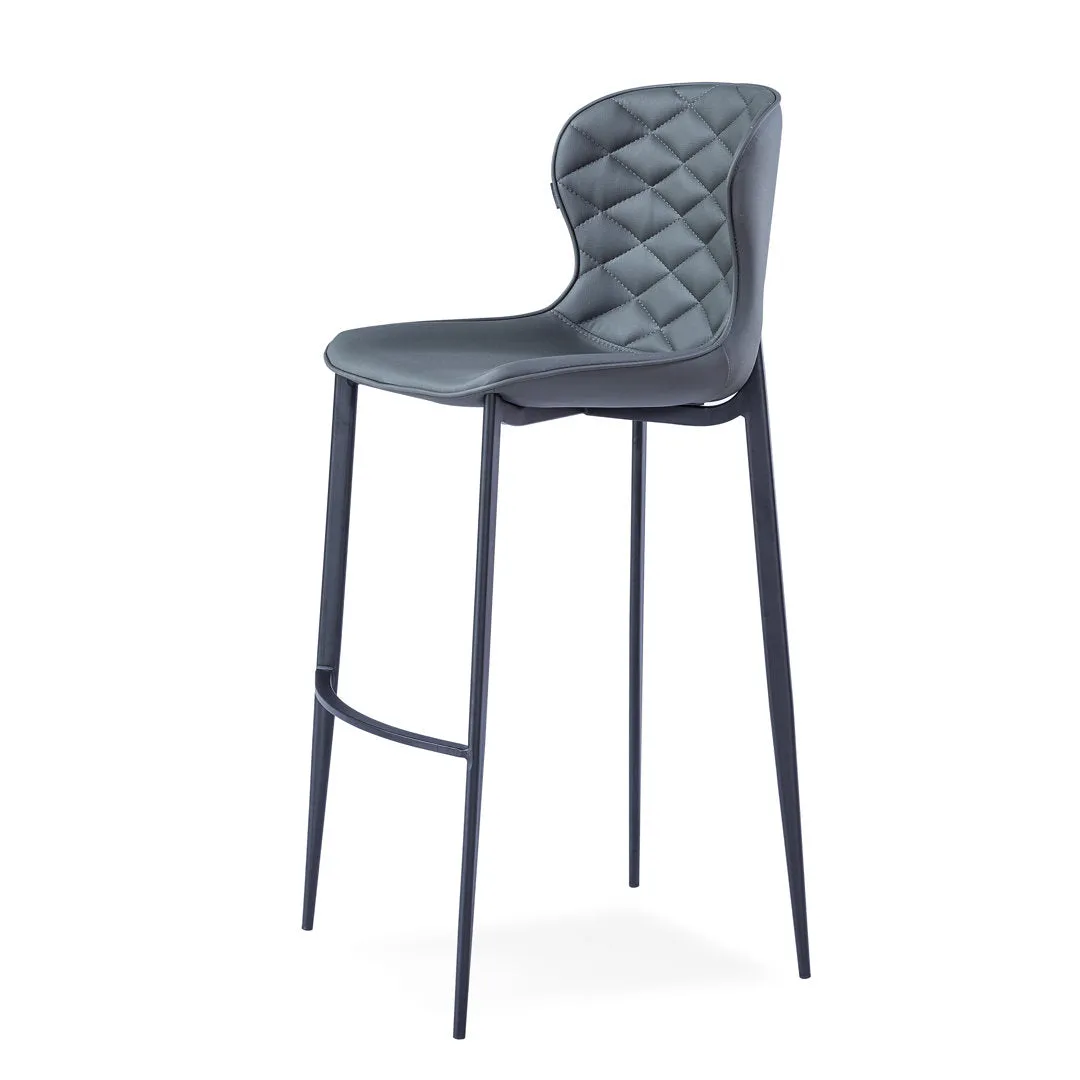 Albert Upholstered Bar & Counter Stool Upper Square™ Base Color: Black, Upholstery Color: Gray Seat Height: Counter Stool (24” Seat Height)
