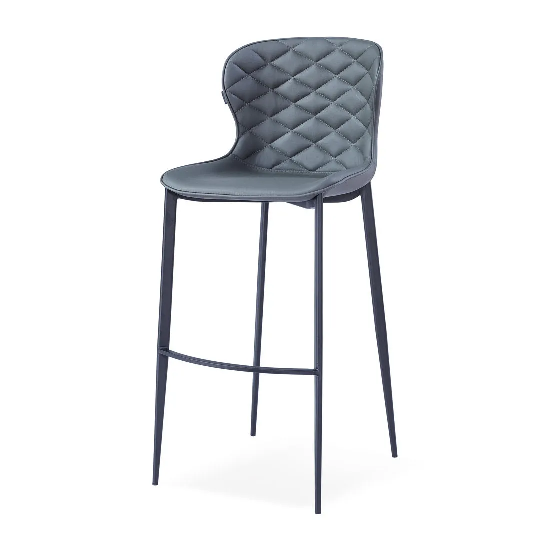 Albert Upholstered Bar & Counter Stool Upper Square™ Base Color: Black, Upholstery Color: Gray Seat Height: Counter Stool (24” Seat Height)