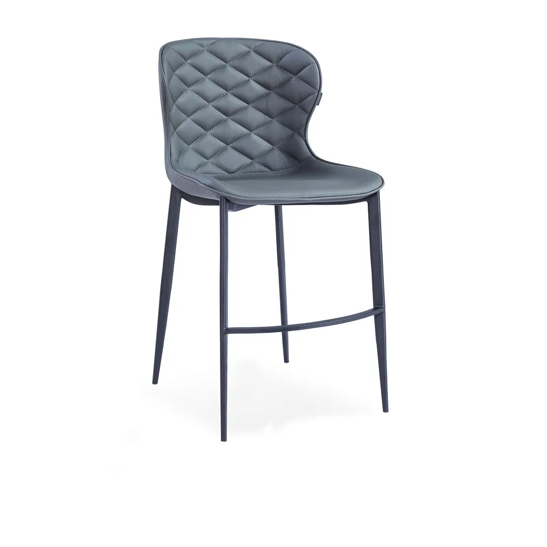 Albert Upholstered Bar & Counter Stool Upper Square™ Base Color: Black, Upholstery Color: Gray Seat Height: Counter Stool (24” Seat Height)