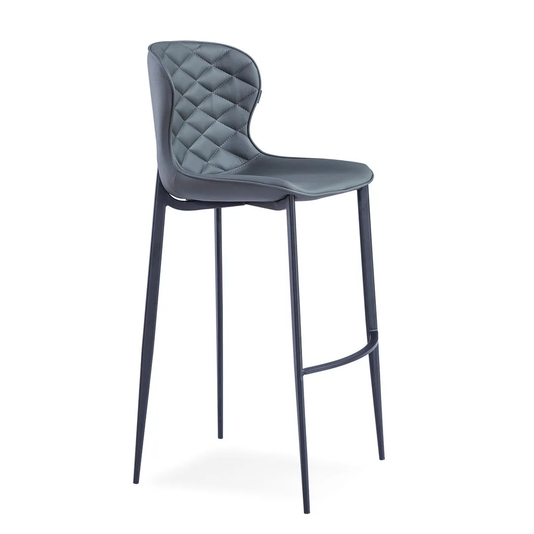 Albert Upholstered Bar & Counter Stool Upper Square™ Base Color: Black, Upholstery Color: Gray Seat Height: Counter Stool (24” Seat Height)