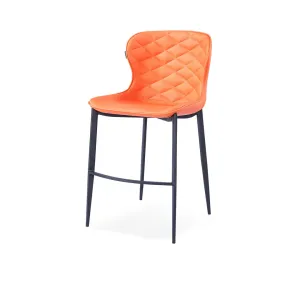 Albert Upholstered Bar & Counter Stool Upper Square™ Base Color: Black, Upholstery Color: Orange Seat Height: Counter Stool (24” Seat Height)