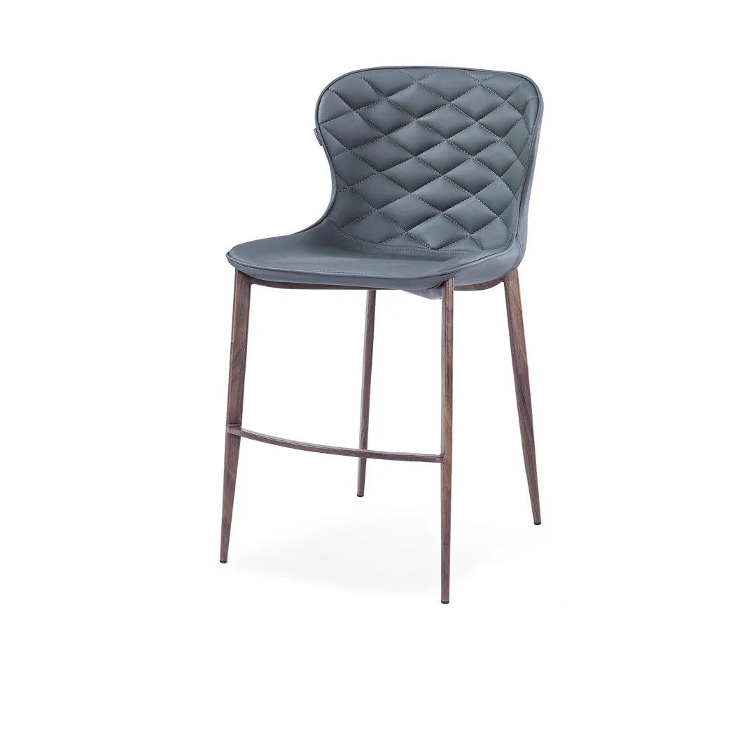 Albert Upholstered Bar & Counter Stool Upper Square™ Upholstery Color: Gray, Base Color: Wood Veneer Seat Height: Counter Stool (24” Seat Height)