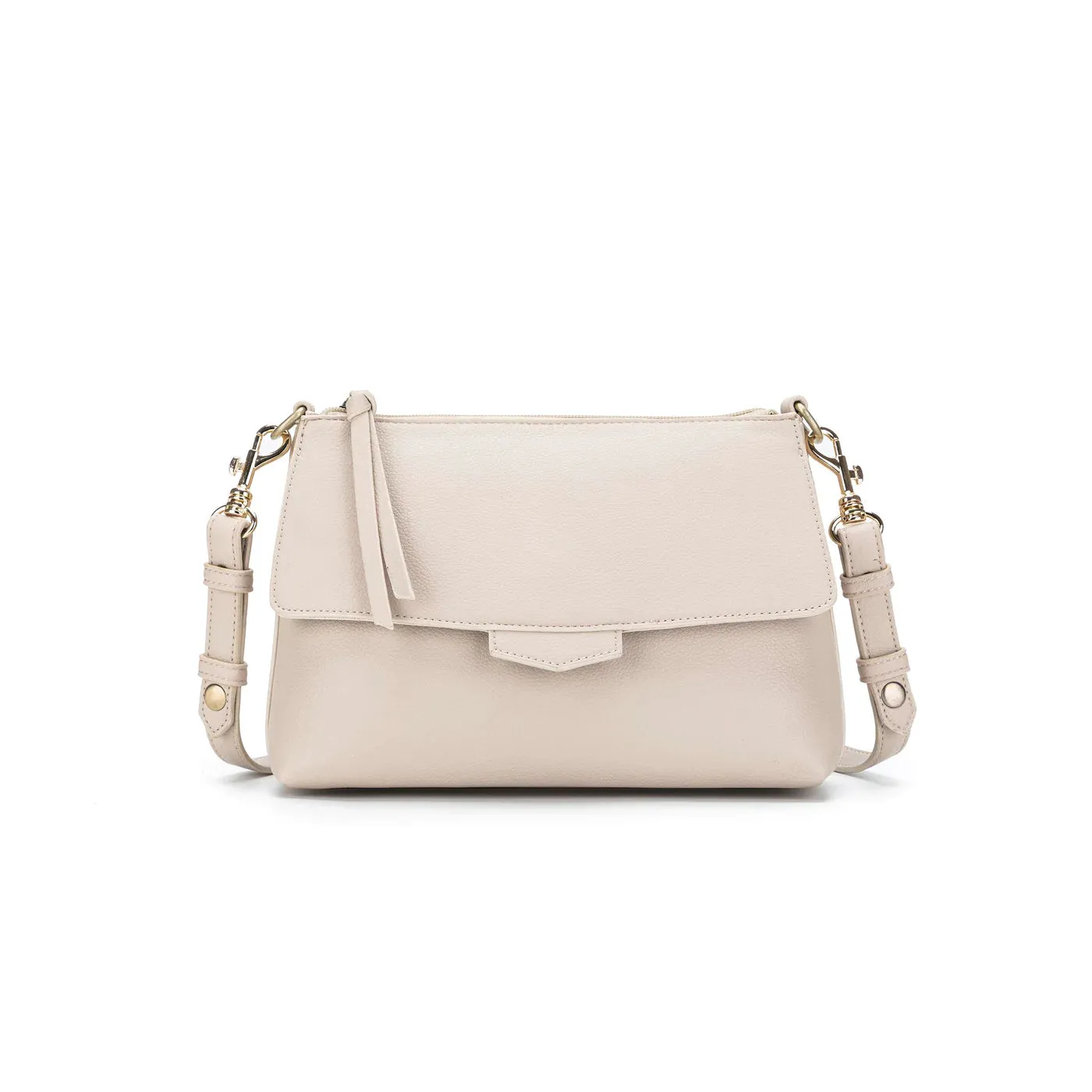 Alessia Vegan Leather Crossbody Bag - Oatmeal