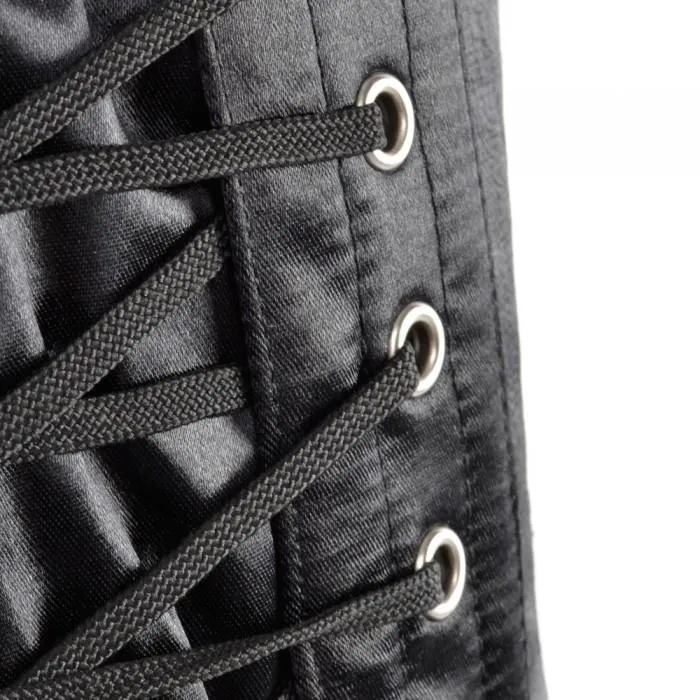 Angela Black Underbust Corset With Buckles & Stud Details
