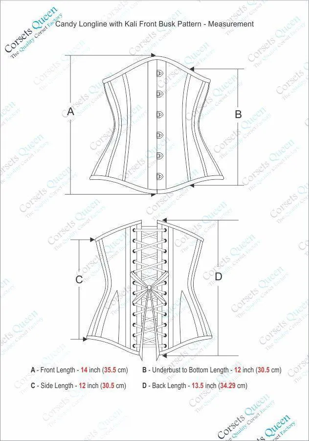 Angela Black Underbust Corset With Buckles & Stud Details