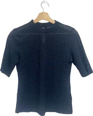 Anthropologie Maeve Black Textured Top UK S