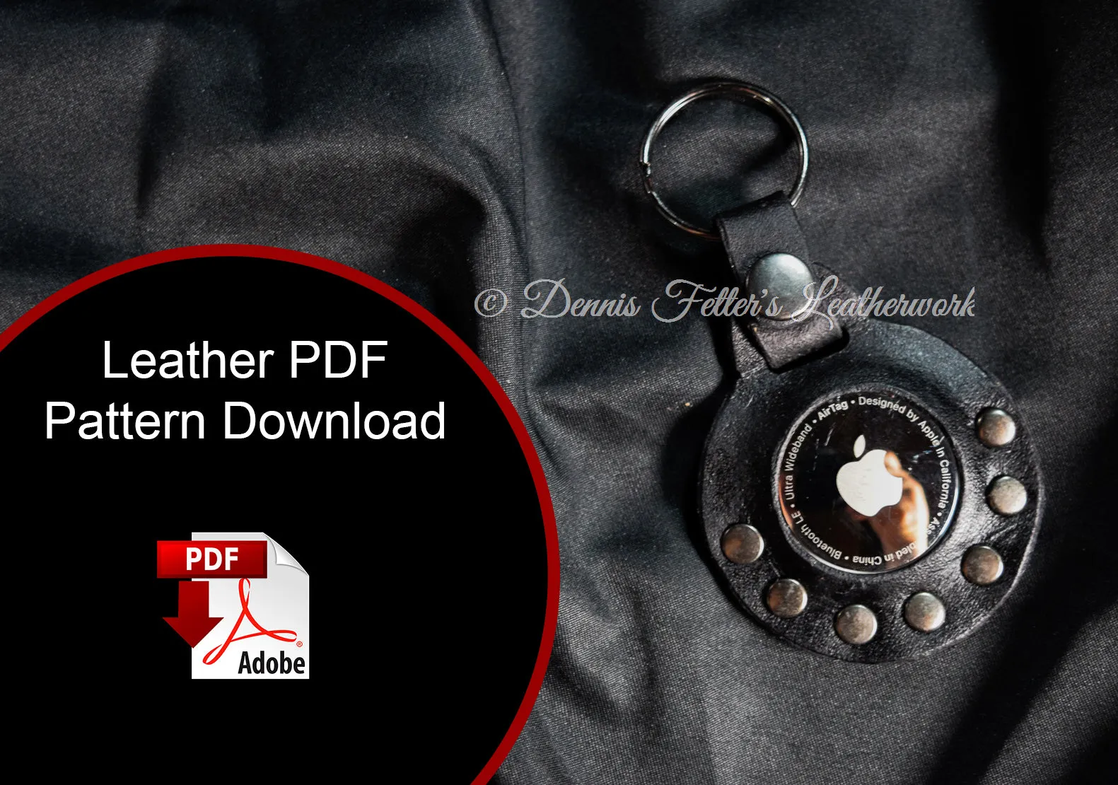 Apple AirTag Leather Pattern wristband and key chain case (Download PDF file)
