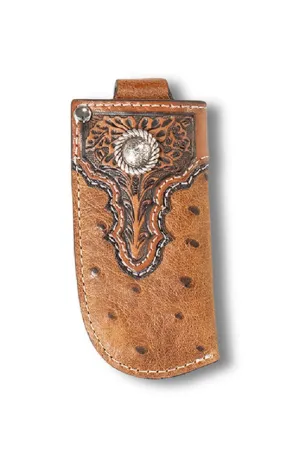 Ariat Ostrich Print Brown Knife Sheath
