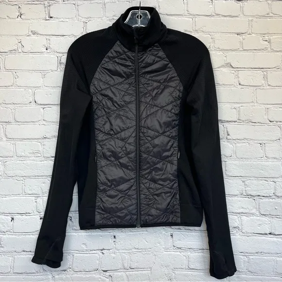 Athleta Insulated Flurry Primaloft Full Zip Quilted Jacket Black Sz M