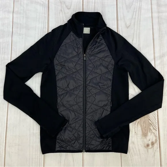 Athleta Insulated Flurry Primaloft Full Zip Quilted Jacket Black Sz M