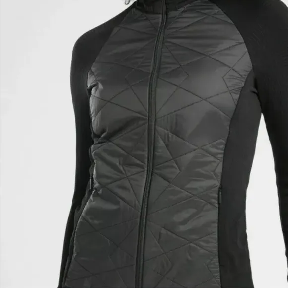 Athleta Insulated Flurry Primaloft Full Zip Quilted Jacket Black Sz M