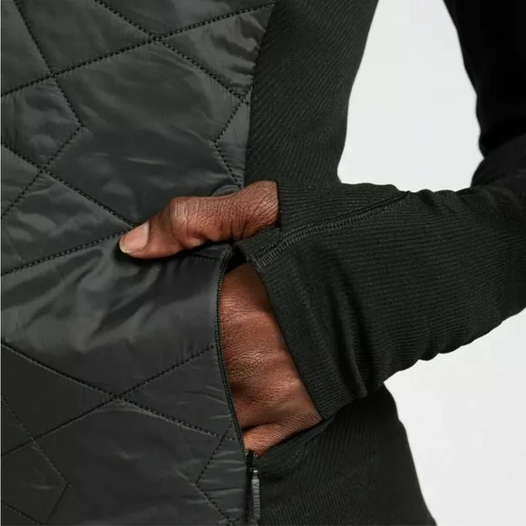 Athleta Insulated Flurry Primaloft Full Zip Quilted Jacket Black Sz M