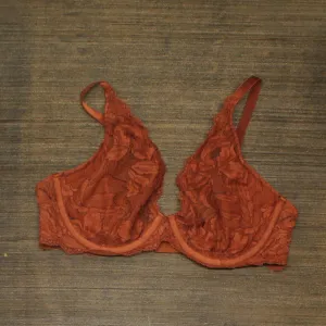 Auden Women Floral Sheer Semi Lined Mesh Bralette 1640cd713586c1 Rust Orange 36C