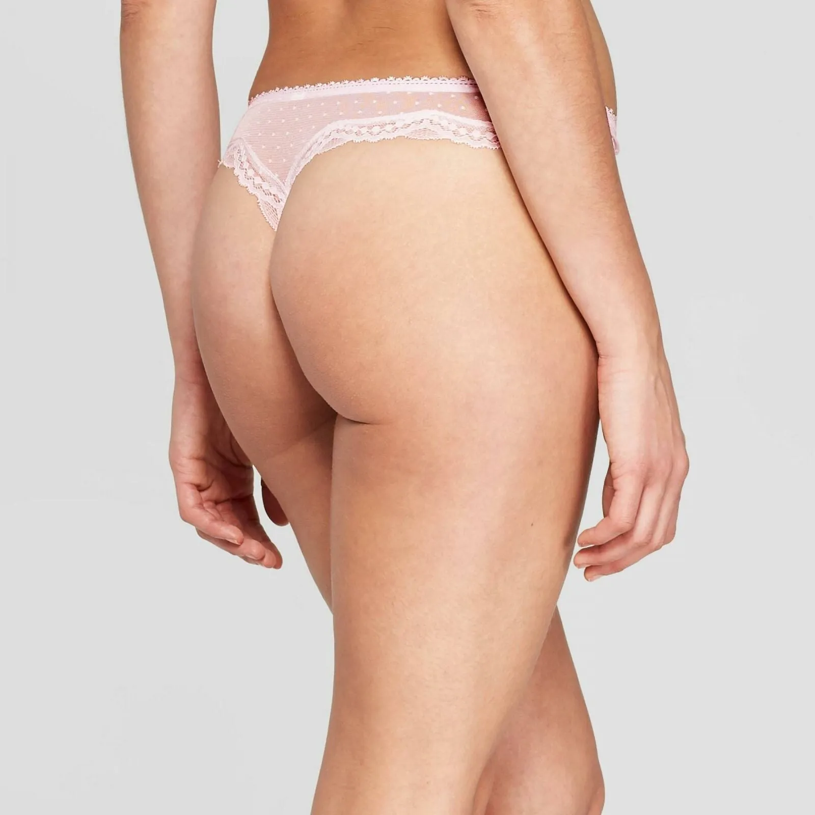 Auden Women's Lace and Dot Mesh Thong