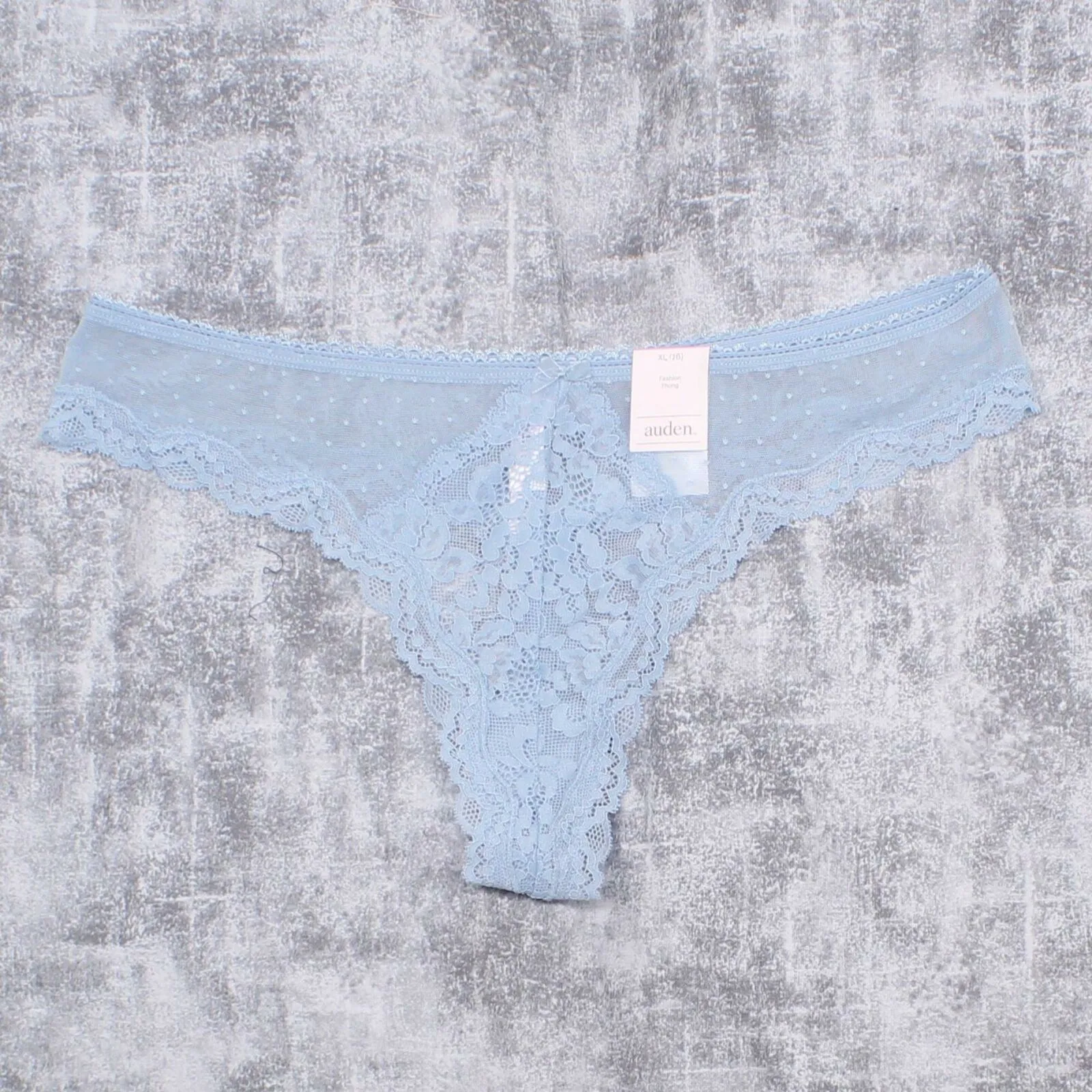 Auden Women's Lace and Dot Mesh Thong