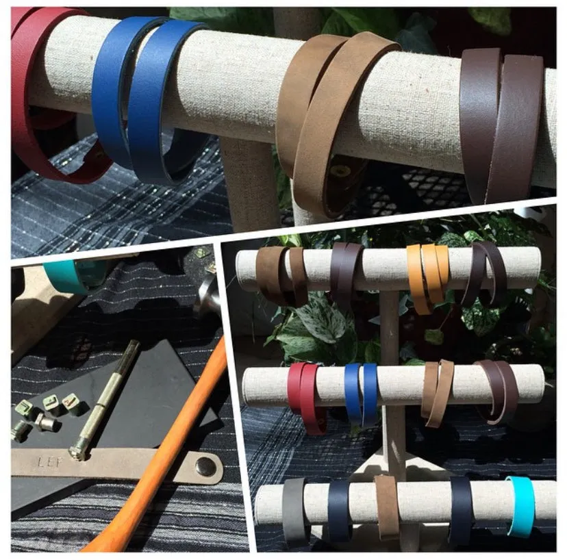 Baby Blue Leather Color Band Bracelet by The Urban Charm