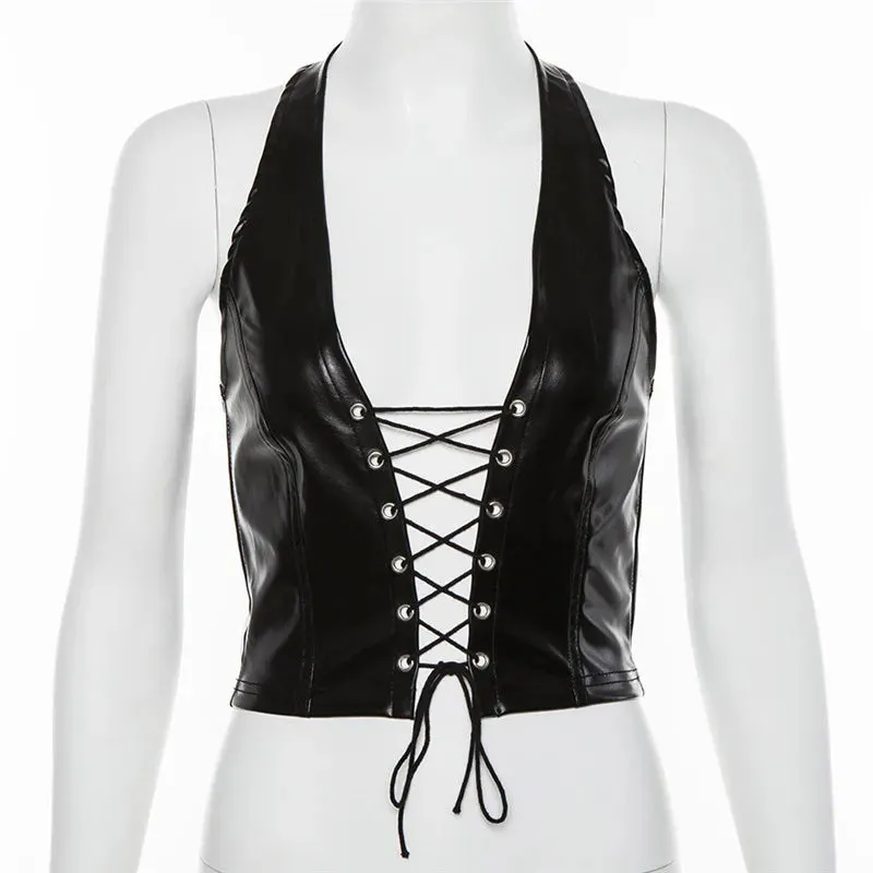 Backless Tie Up Crop Top