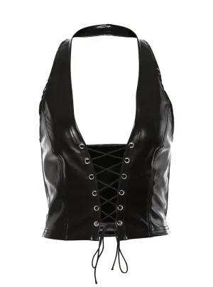 Backless Tie Up Crop Top
