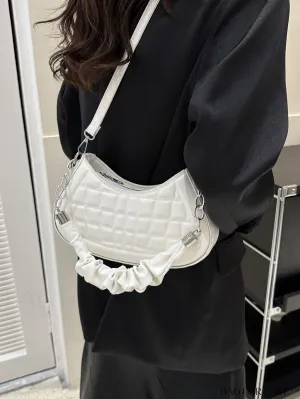BagForLove - 2023 Fashionable Stone Textured Saddle Bag: Versatile and Elegant Shoulder/Crossbody Option