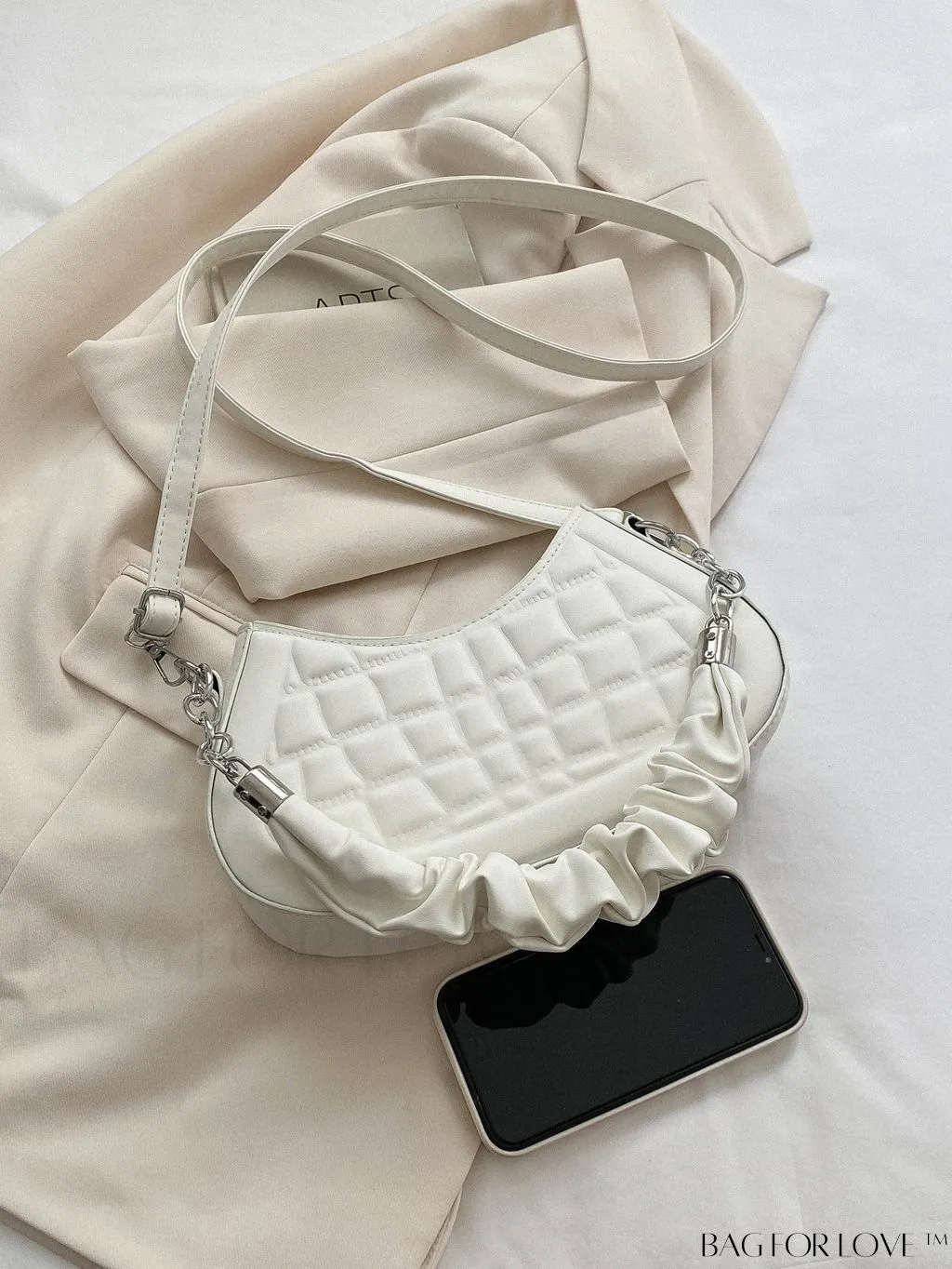 BagForLove - 2023 Fashionable Stone Textured Saddle Bag: Versatile and Elegant Shoulder/Crossbody Option