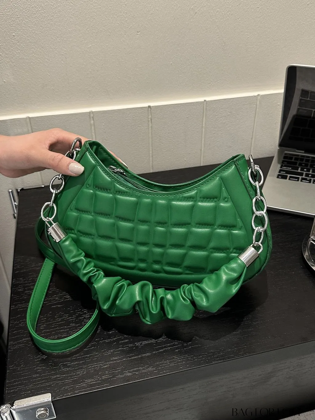 BagForLove - 2023 Fashionable Stone Textured Saddle Bag: Versatile and Elegant Shoulder/Crossbody Option