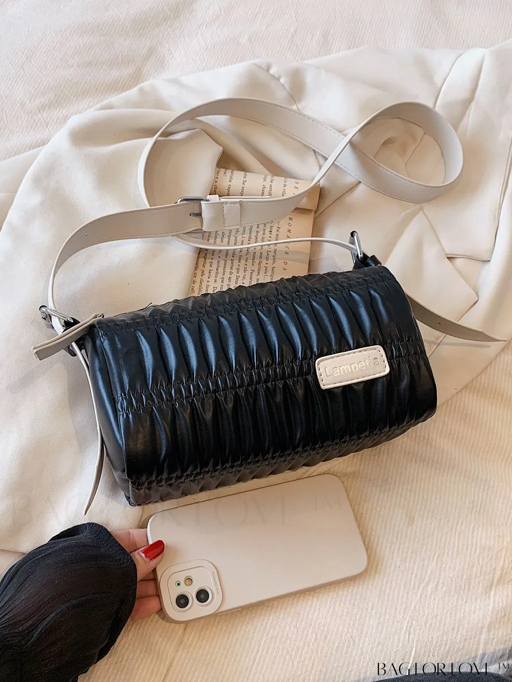 BagForLove - Stylish Black Square PU Shoulder Bag - Versatile Crossbody Option with Adjustable Strap