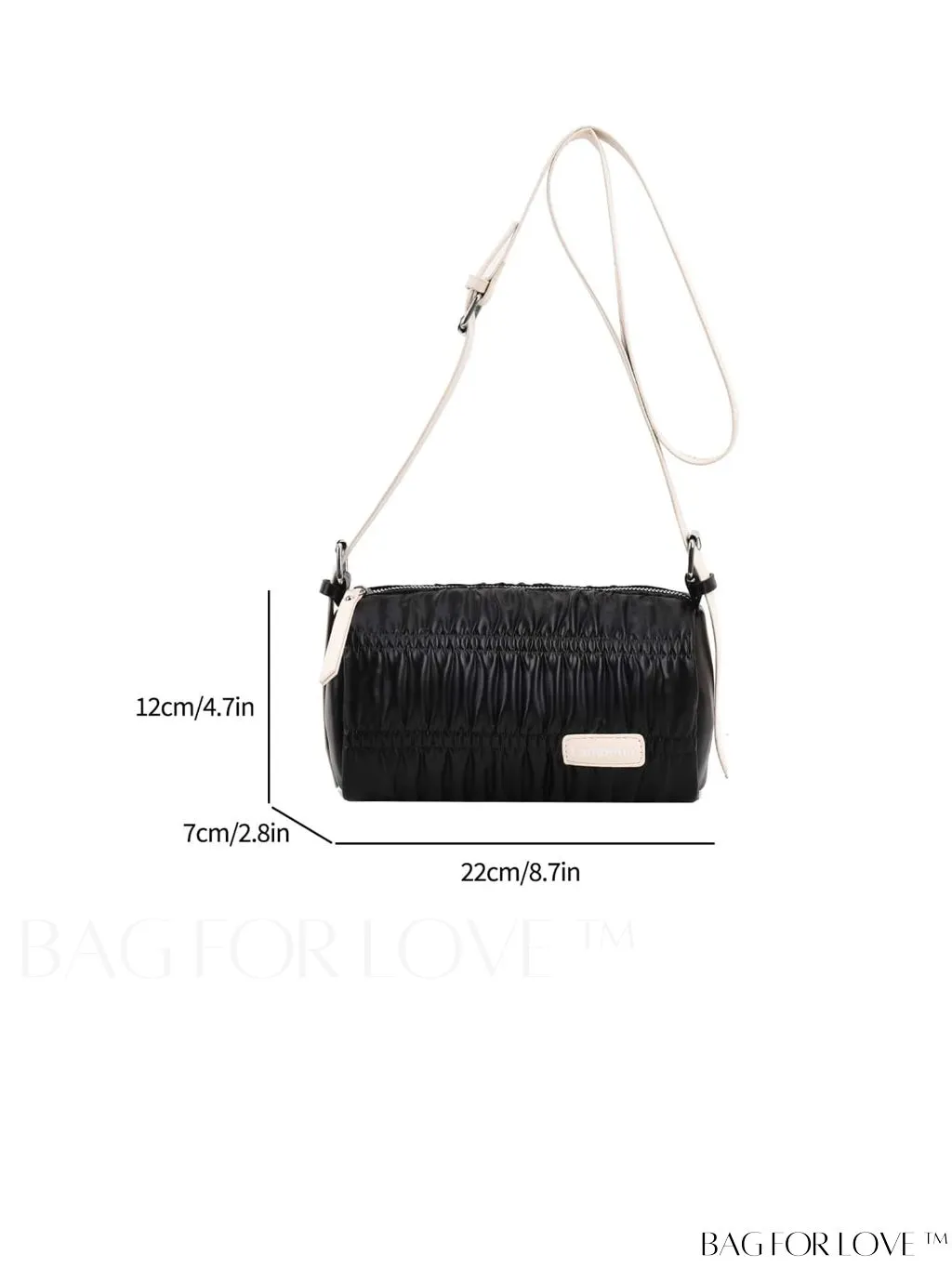 BagForLove - Stylish Black Square PU Shoulder Bag - Versatile Crossbody Option with Adjustable Strap