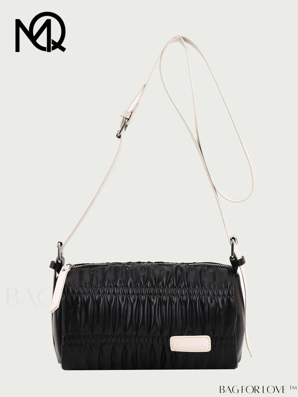 BagForLove - Stylish Black Square PU Shoulder Bag - Versatile Crossbody Option with Adjustable Strap