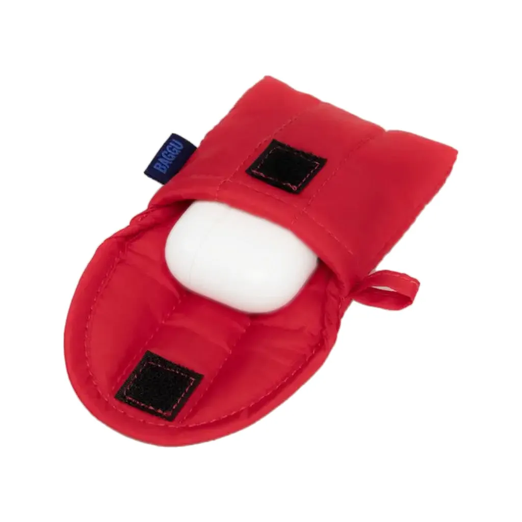 Baggu Puffy Earbuds Case, Candy Apple