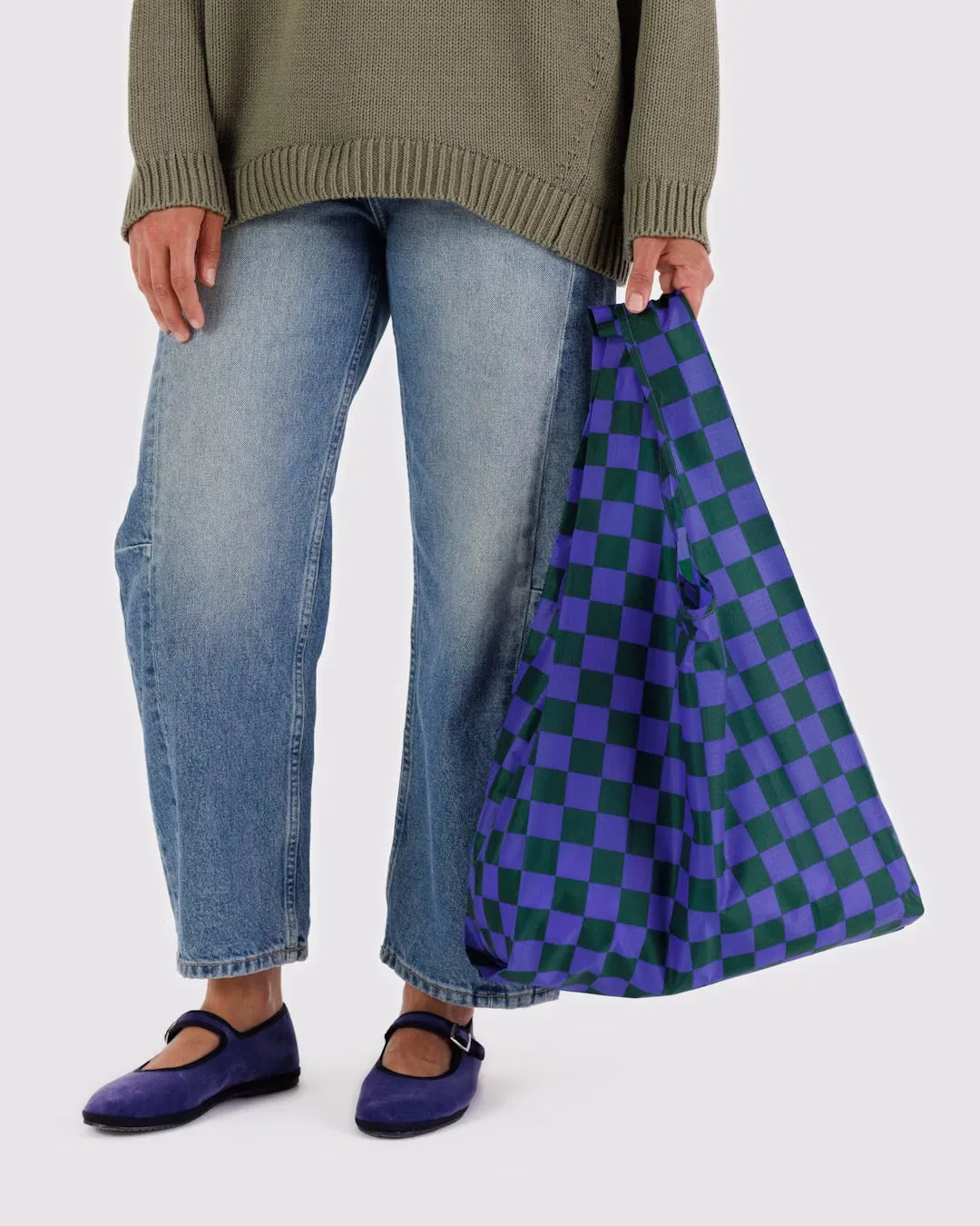 Baggu Standard Reuseable Bag - Iris Green Check