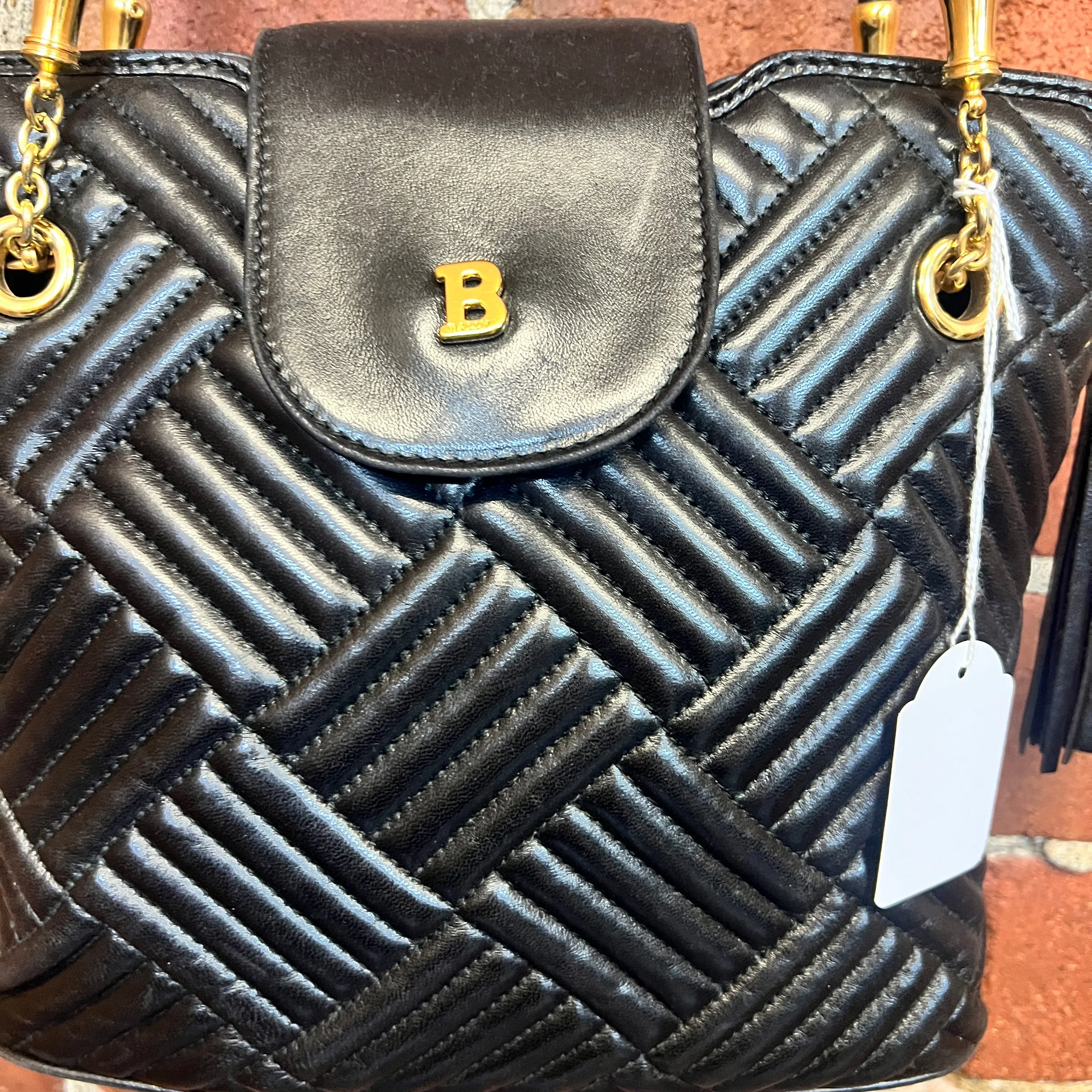 BALLY criss-cross leather handbag