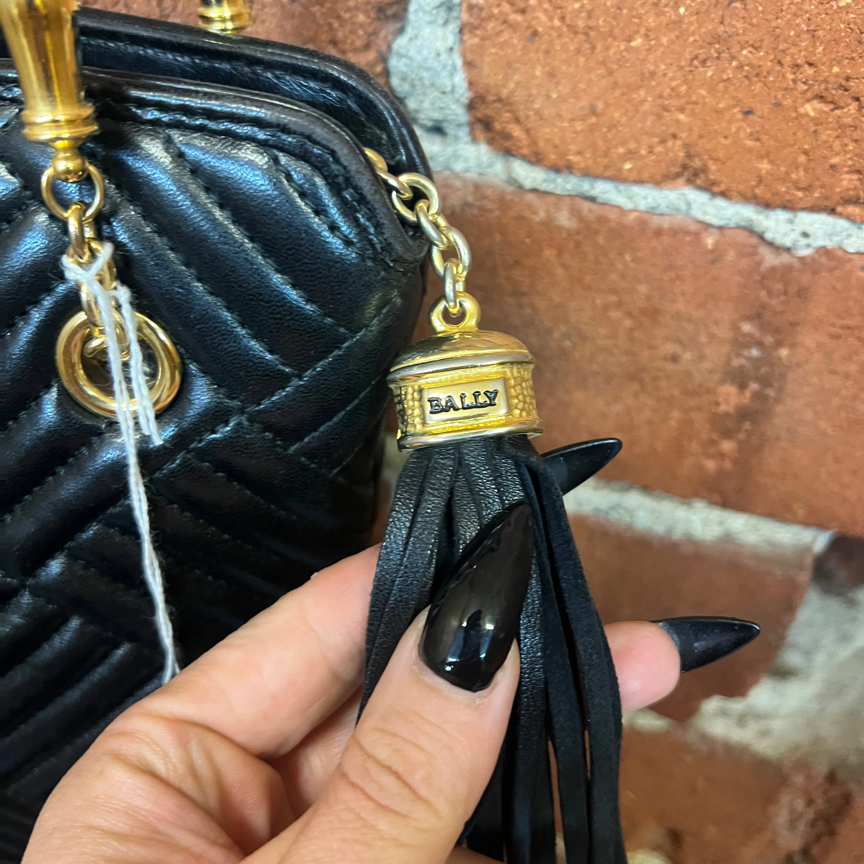 BALLY criss-cross leather handbag