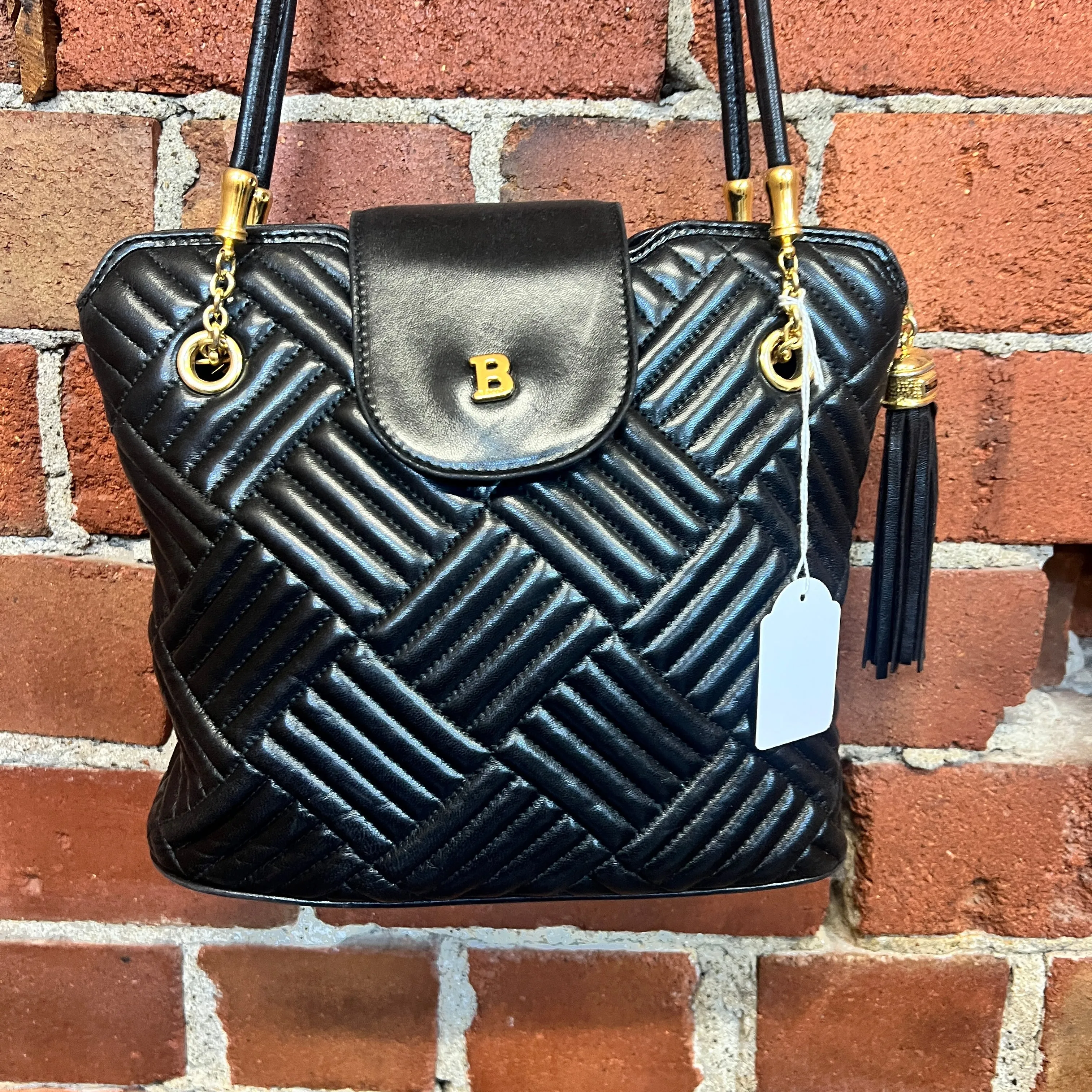 BALLY criss-cross leather handbag