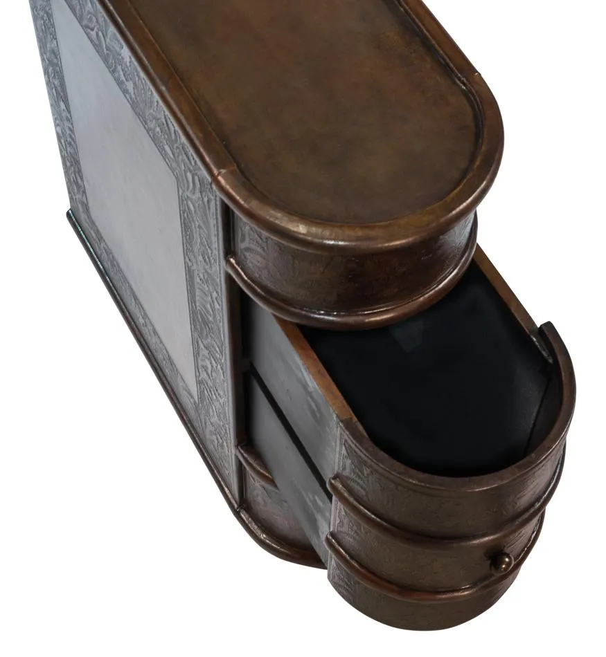 Barnes Leather Book Side Table